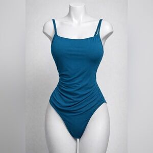 LaBlanca Teal One-Piece Swimsuit | Ruched Waist | Size 10 | NWOT